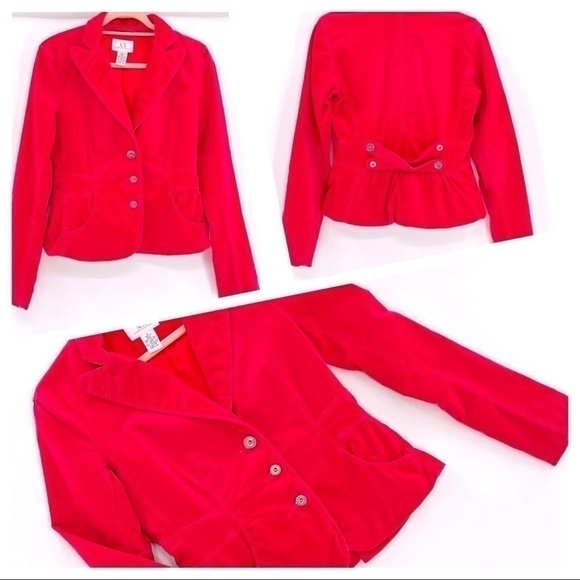 Armani Exchange Jacket Velvet Pink buttons Size M - Picture 1 of 13